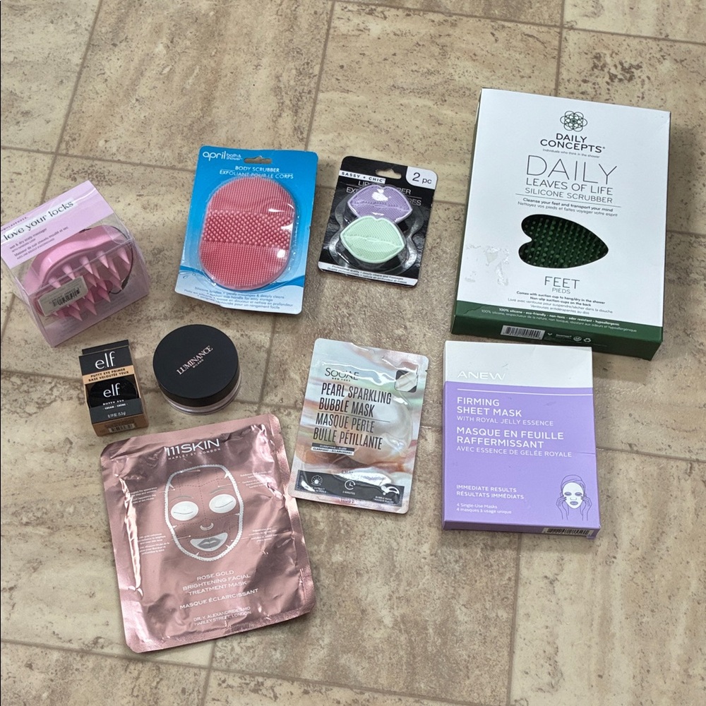 Assorted BodyCare Kit. Scrubbers, Masks and Makeup.